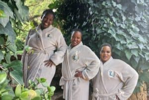 Spa guests in gowns at L'abri day spa Pretoria