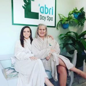 Ladies in spa gowns L'abri day spa