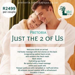 Couple spa package - 2 of us - L'abri day spa Pretoria