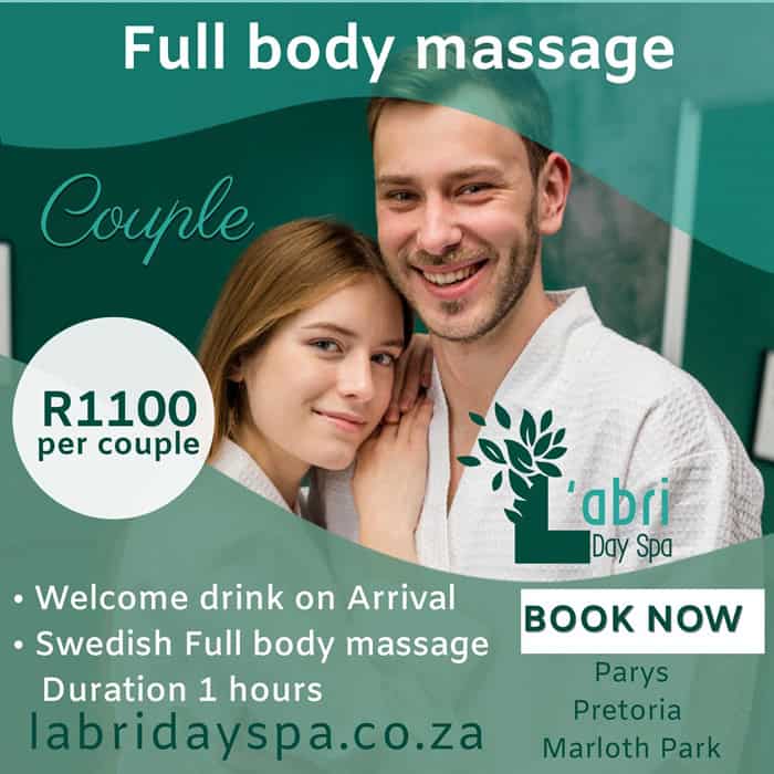 Couples full body massage L'abri day spa