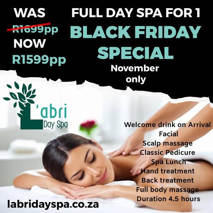Black Friday full day spa special - Labri day spa