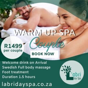 couple 2o f us spa package Pretoria