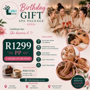 Birthday gift spa package L'abri day spa